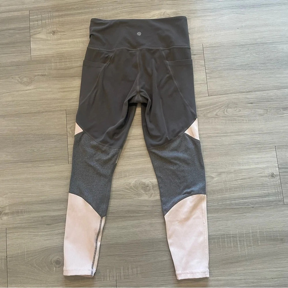 Athleta Salutation Modblock Leggings 7/8 Length light pink and gray small - Picture 3 of 9
